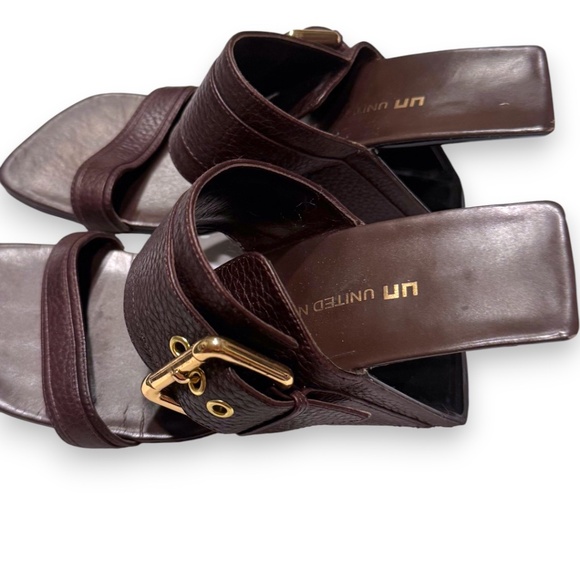 United Nude Loop Hi Sandals – Brown Leather with Gold Buckle – Size 39 - Picture 3 of 10
